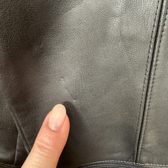 Maniere De Voir Faux Leather Pants Buckle Pants Moto Black Women Size 4 US 8 UK - Picture 13 of 13